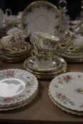 A part tea service by park place china including a set of six Mintons Marlow plates