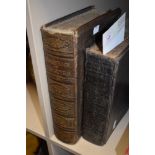 Two volumes of religious interest including Foxes book of Martyrs, and similar bible