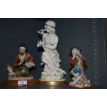 Three finely detailed and cast ceramic figures by Cappo De Monte