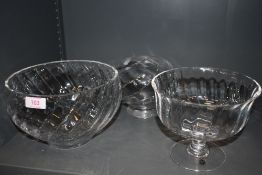 A selection of glass bowls including Dartington