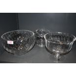 A selection of glass bowls including Dartington