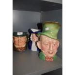 A selection of character jugs including Beswick and Royal Doulton