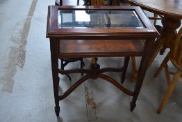 A reproduction mahogany bijouterie table , approx. width 69cm