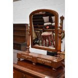 A Victorian mahogany toilet mirror, having shallow drawer base, width approx. 53cm