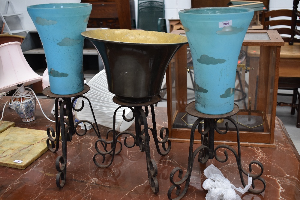A selection of planters with stands