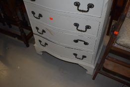 A modern painted French style chest of 4 serpentine drawers, approx. width 63cm