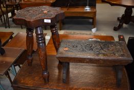 Two traditional carved stools