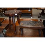 Two traditional carved stools