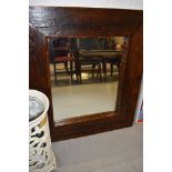 A modern natural wood mirror, approx 96 x 84cm