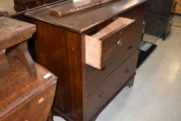 An early 20th Century mahogany bedroom chest of two over two drawers, width approx. 91cm