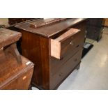 An early 20th Century mahogany bedroom chest of two over two drawers, width approx. 91cm