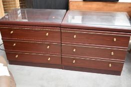 A pair of modern laminate bedroom drawer sets, width approx. 72cm each