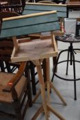 Two scratch built wooden bird tables