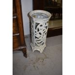 A cast stick stand in the Coalbrookdale style, approx. height 57cm, oversprayed cream over