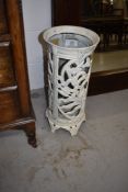 A cast stick stand in the Coalbrookdale style, approx. height 57cm, oversprayed cream over