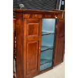 A 19th Century mahogany wall corner cupboard , having panelled doors with crossbanding, approx.