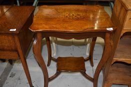 An Edwardian occasional table of shaped form, approx. width 53cm