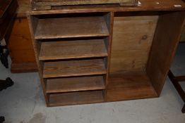 A traditional pine shelf unit