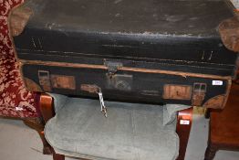A late 9th/early 20th Century travel case, having fitted interior including attache pocket ,