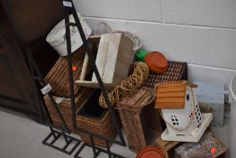 A selection of decorative boxes and baskets etc