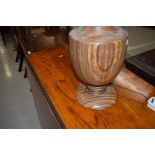 An interesting wood turned table lamp having heavy grain