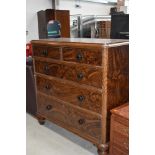 A Victorian stained frame chest of two over three drawers, width approx. 120cm