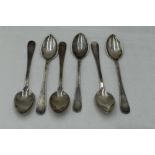 A set of six Edwardian silver egg spoons of plain form monogrammed C to terminals, Sheffield 1908,