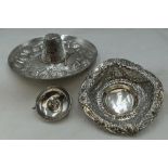 A Mexican silver trinket modelled as a Sombrero, an HM silver trinket dish having extensive