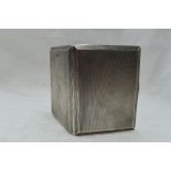A 1930's silver cigarette case having engine turned decoration to both inside and out, push clasp