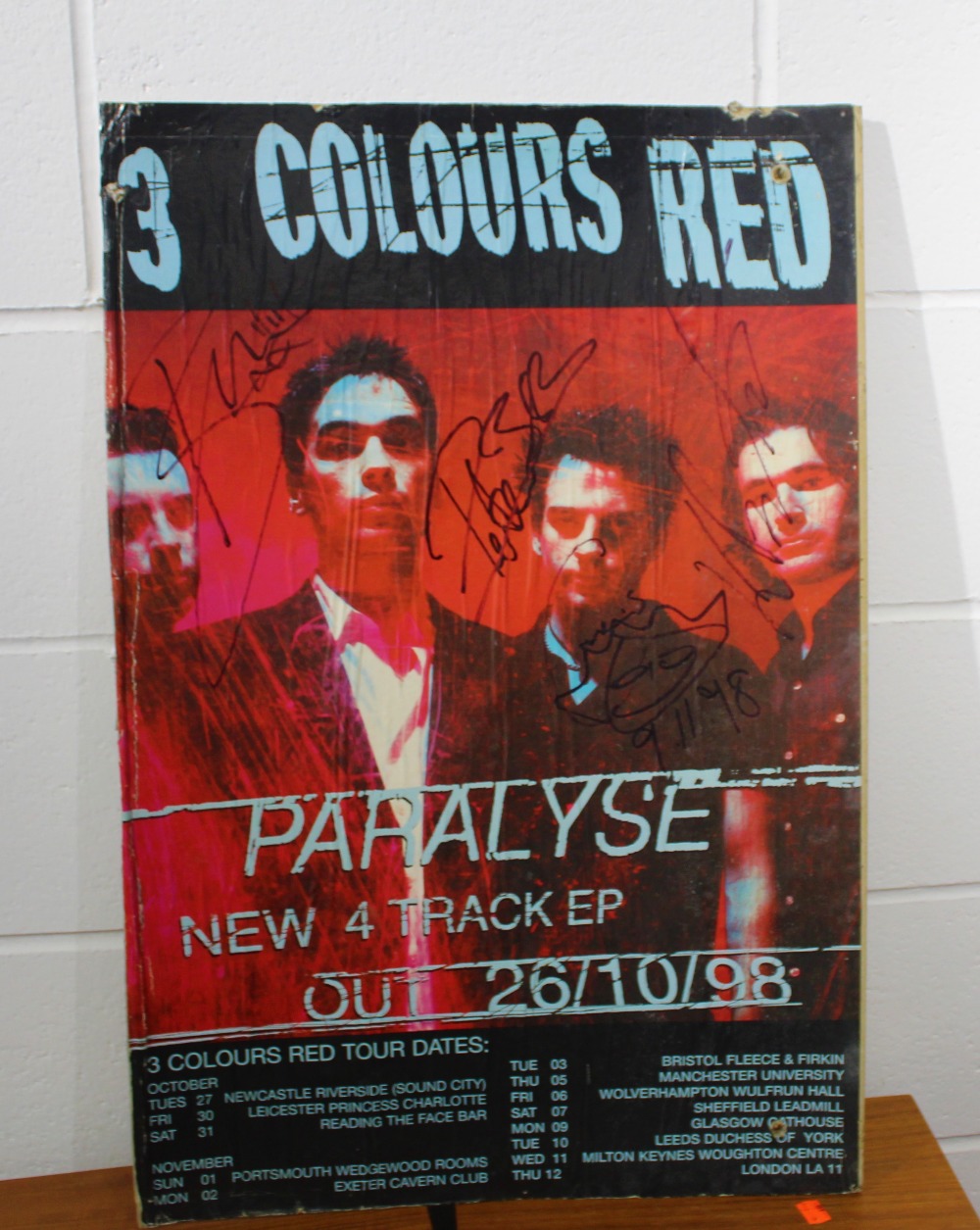 A 3 Colours Red Promo display - some wear but a nice item - punk / indie interest