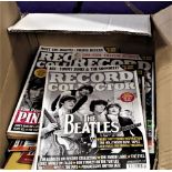 A large box of music related magazines with some issues of record collector and more