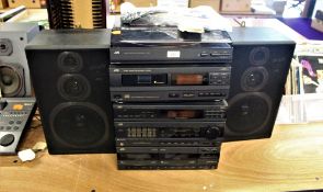 A JVC stacking hi-fi system with turntable - comes with cd storage unit as an extra
