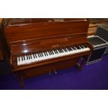 A vintage Lestel upright piano, overstrung in mahogany case, 85 keys