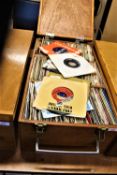 A large wooden case bespoke case [ the case alone is a nice item ] of 7' singles - ex dj