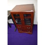 A reproduction Regency style Hifi cabinet, containing Sony separates and Technics SL-MC400 multi