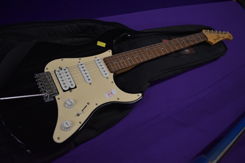 A Yamaha Pacifica electric guitar, Stratocaster style, serial number PN21253