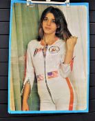 A Suzi Quatro poster - original item from the 1970's with pin holes - a cool slice of pop culture on