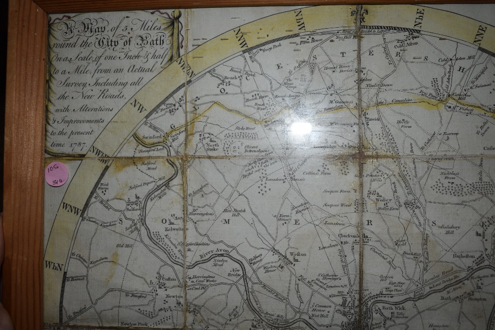 A late 18th Century Map of the City of Bath and Environs. Dated 1787. In 16 folding sections, - Image 4 of 5