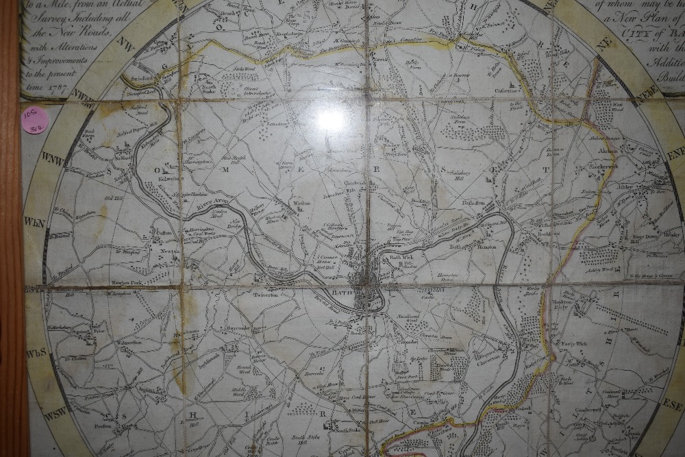 A late 18th Century Map of the City of Bath and Environs. Dated 1787. In 16 folding sections, - Image 2 of 5