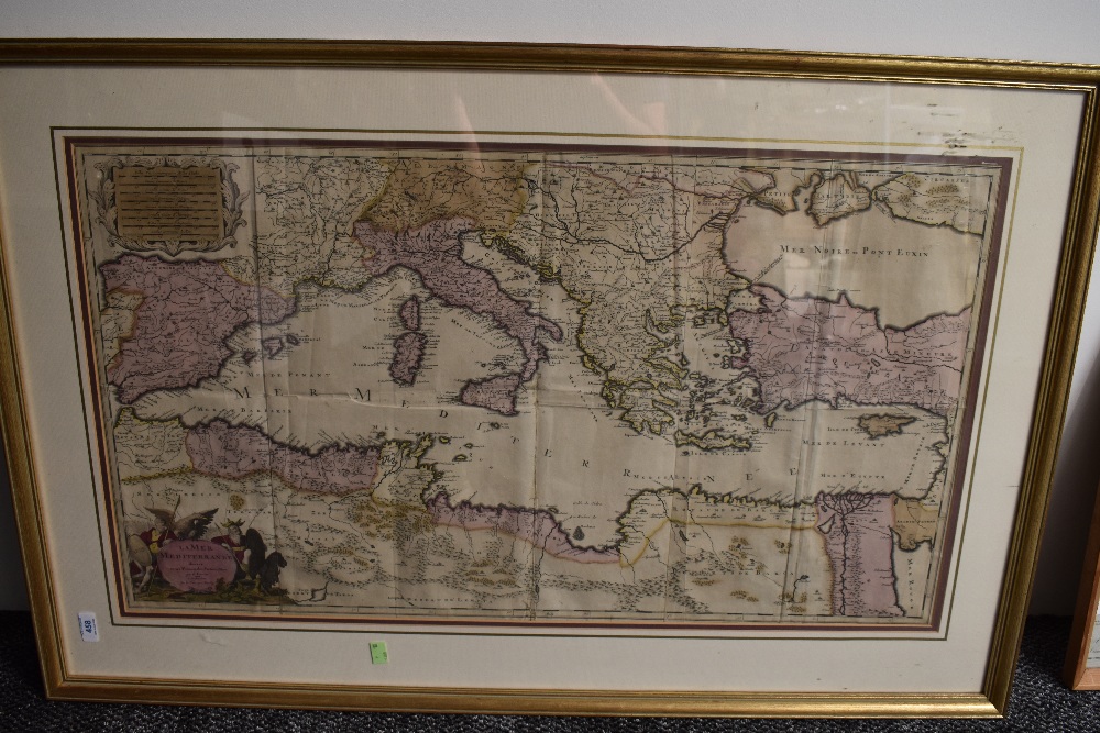 Antiquarian Map. Valck, G. [Gerald Valck] - La Mer Mediterranee divisee en ses Principales Parties