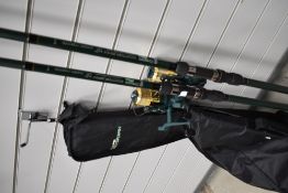 Two Dragon Pike Doctor spin rods with reels and carry case