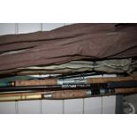 A selection of fishing rods