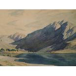 A watercolour, in the style of W H Cooper, Lakeland landscape, framed and glazed, 25 x 35cm