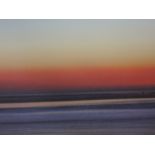 A Ltd Ed print after Peter Fellows, coastal sunset, numbered 4/50, signed, framed and glazed, 52