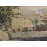 A watercolour, Geoffrey H Pooley, Kirkby Lonsdale, signed, framed and glazed, 25 x 36cm