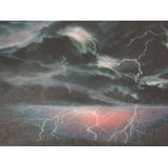 A Ltd Ed mezzotint, after Susan Jameson, Electric Storm, numbered 104/150, signed, framed and