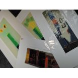 Four prints, artist proofs, after Russell Baker, Lydian IV and Flight III, both 60 x 22cm, and