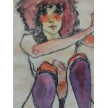 Three watercolours, Brian Davis, nude studies, signed, two dated 1965, 38 x 30cm, 45 x 28cm, and