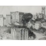 A pencil sketch, T Wearing Pennington, Lancaster townscape, signed and dated 1989, framed and