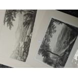 Two engravings, Kirkby Lonsdale church yard, 22 x 27cm, and Vale of the Lune, Kirkby Lonsdale,